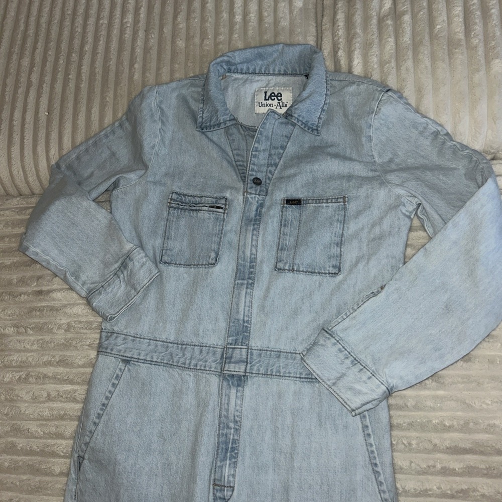 Free People x Lee JeansVintage Modern Union-Alls Sz Small Denim Barely Blue